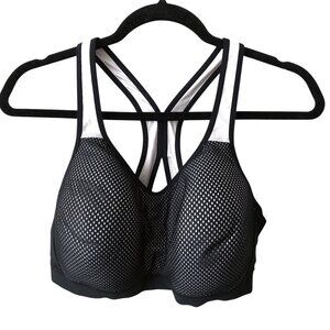 Champion Black White Mesh Padded Racerback Sport Bra XXL